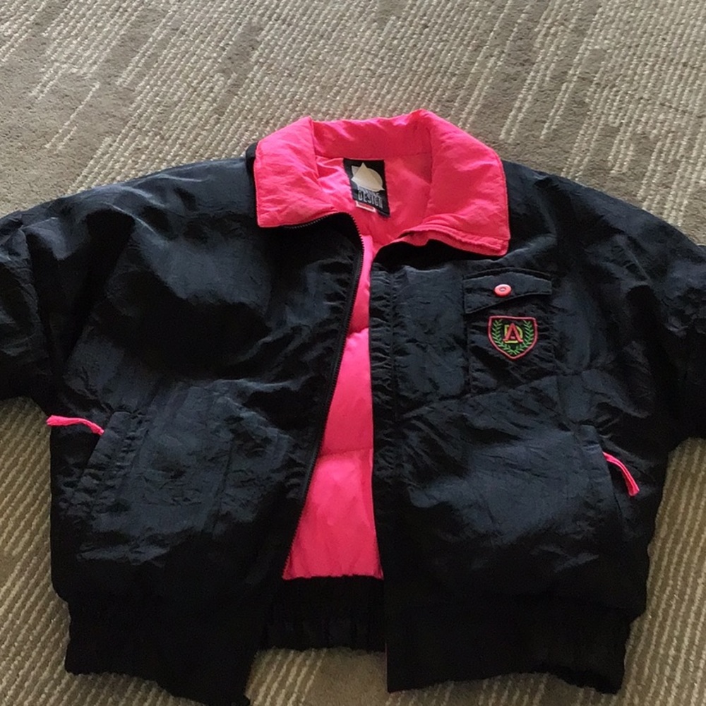 Alpine Design ski jacket, black/hot pink, size large